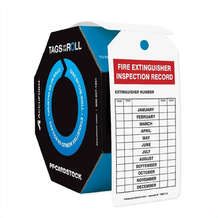 Safety Tags By-The-Roll: Fire Extinguisher Inspection Record – Fire ...