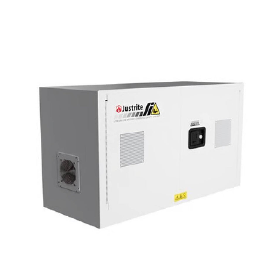 Lithium-Ion Battery Charging Cabinet, Cap. 4kWh TECR, 2 m/c doors, Gray