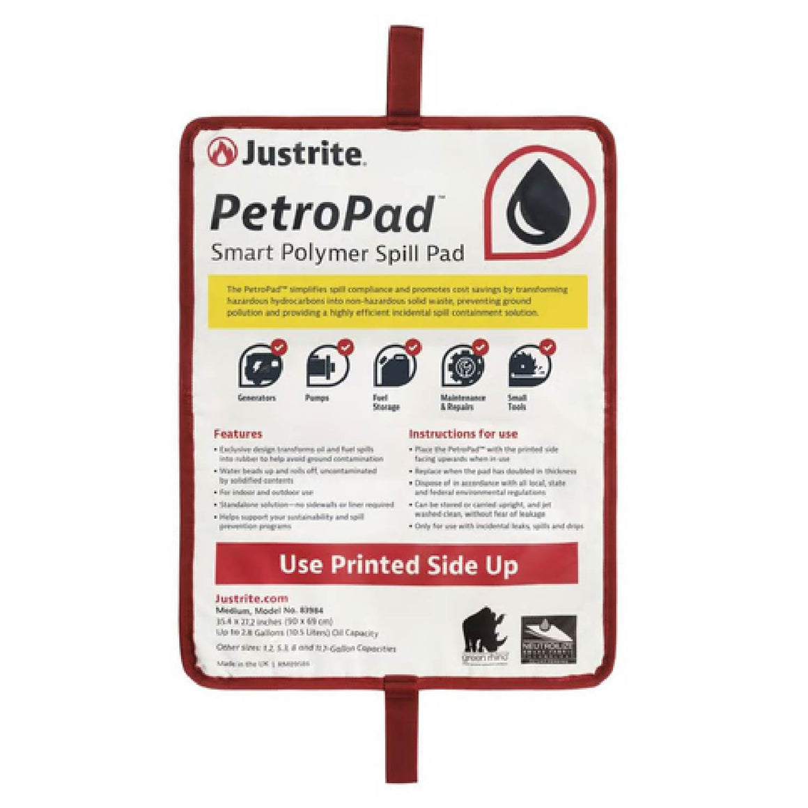 PetroPad Smart Polymer Spill Pad – Oil-Selective Absorbent Pad – Fire ...