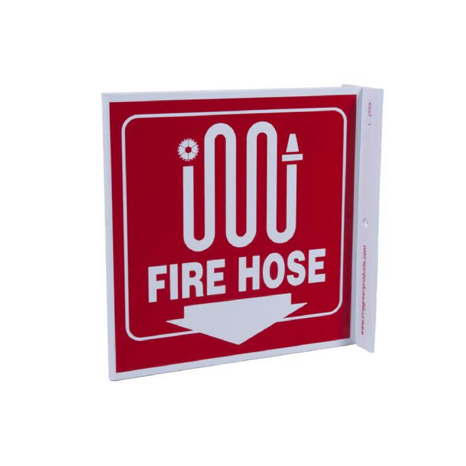 Projecting L Sign, Fire Hose, 7Hx2.5Wx7D, Recycled Plastic