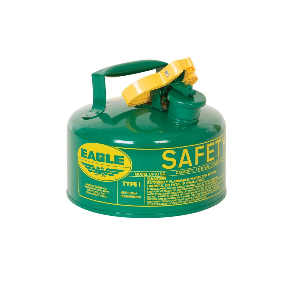Eagle® Manufacturing Type I Safety Can, Galvanized Steel - Oils & Combustibles