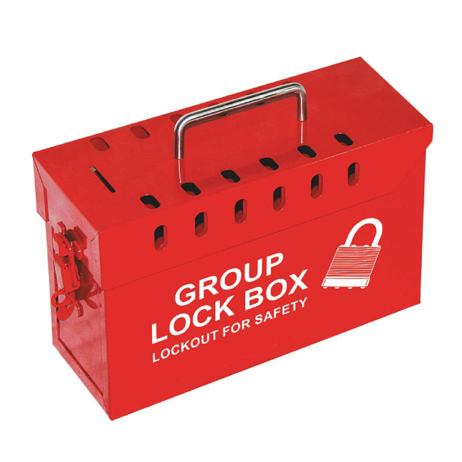 Group Lockout Box (13-Hole Steel, Red) – Team LOTO Safety Device